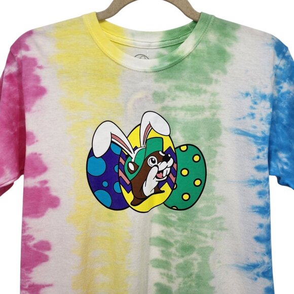 NEW Buc-ee's Youth Large Shirt Bunny On My Mind Easter Tie-Dye Tee Multicolor - Picture 2 of 8
